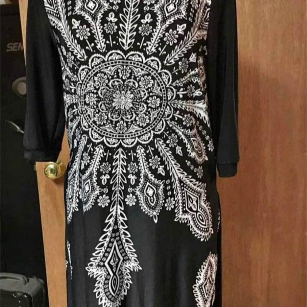 5th Love medium Elegant Black and White Patterned Dress